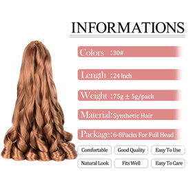 Luoyudu French Curl Braiding Hair 24 Inch loose wavy texture