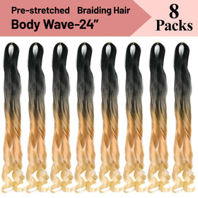 Luoyudu French Curl Braiding Hair 24 Inch Ombre Blonde close-up texture