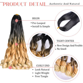 Luoyudu French Curl Braiding Hair 24 Inch Ombre Blonde packaging