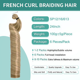 Luoyudu French Curl Braiding Hair 24 inch packaging