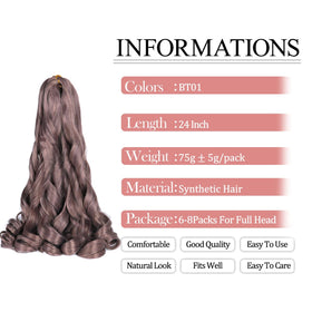 Luoyudu French Curl Braiding Hair 24 inch packaging