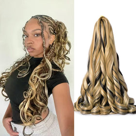 Luoyudu French Curl Braiding Hair 24 inch pre-stretched in P27/33 colour