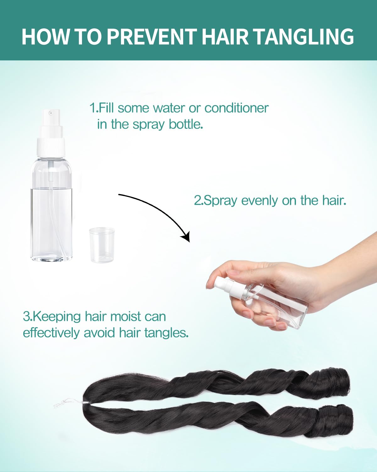 Luoyudu French Curl Braiding Hair 24 Inch showing curl pattern