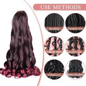 Luoyudu French Curl Braiding Hair 24 Inch showing versatility