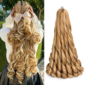 Luoyudu French Curl Braiding Hair 24 Inch SP27/613 front view