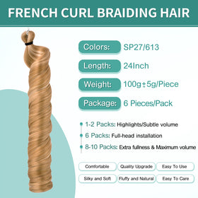 Luoyudu French Curl Braiding Hair 24 Inch SP27/613 packaging