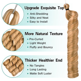 Luoyudu French Curl Braiding Hair 24 Inch SP27/613 texture close-up