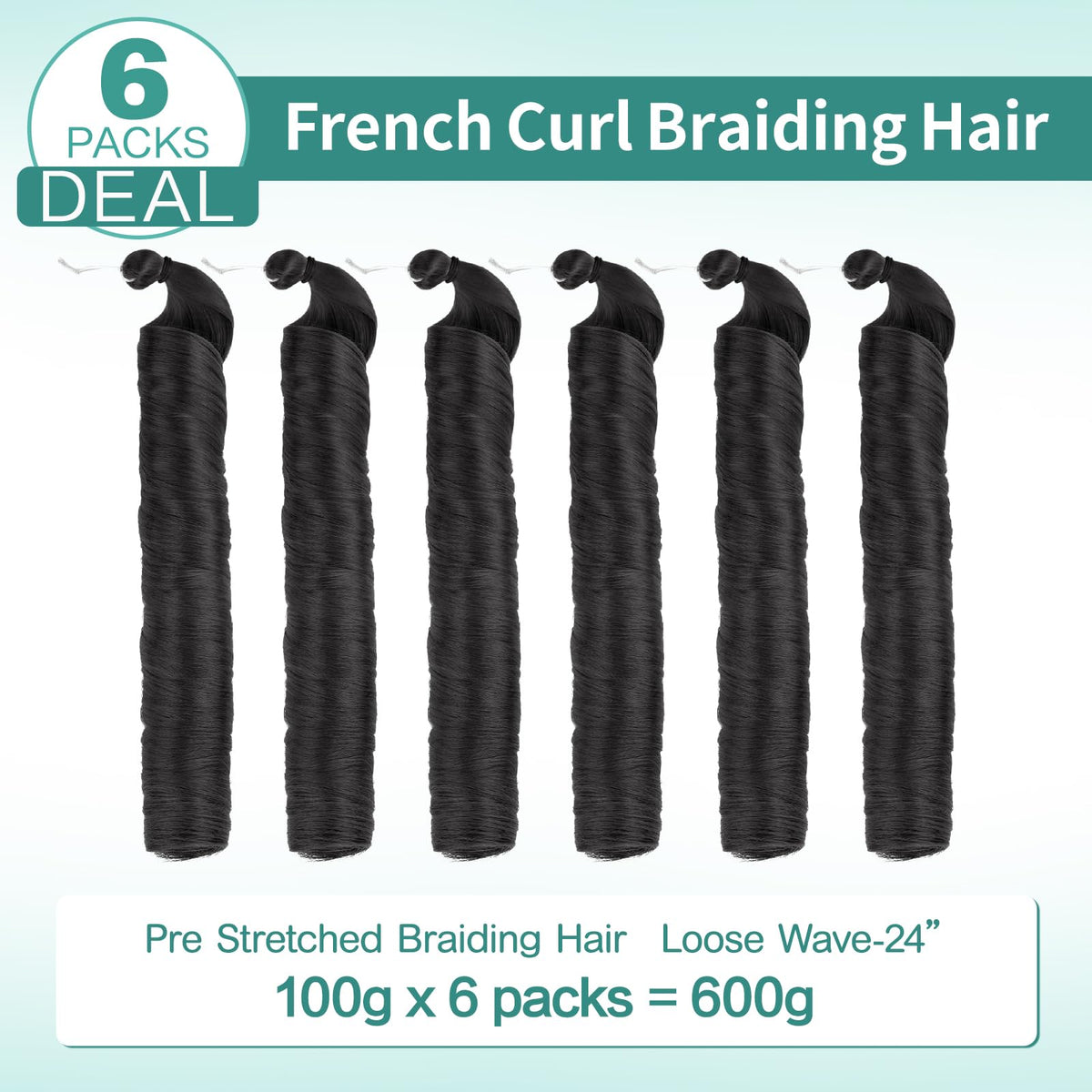 Luoyudu French Curl Braiding Hair 24 Inch styled in a bun