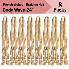 Luoyudu French Curl Braiding Hair 24 Inch styled in box braids