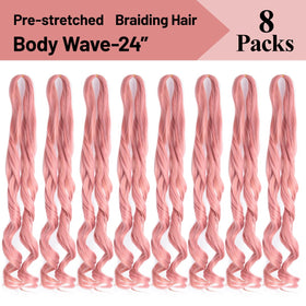 Luoyudu French Curl Braiding Hair 24 Inch styled in loose waves