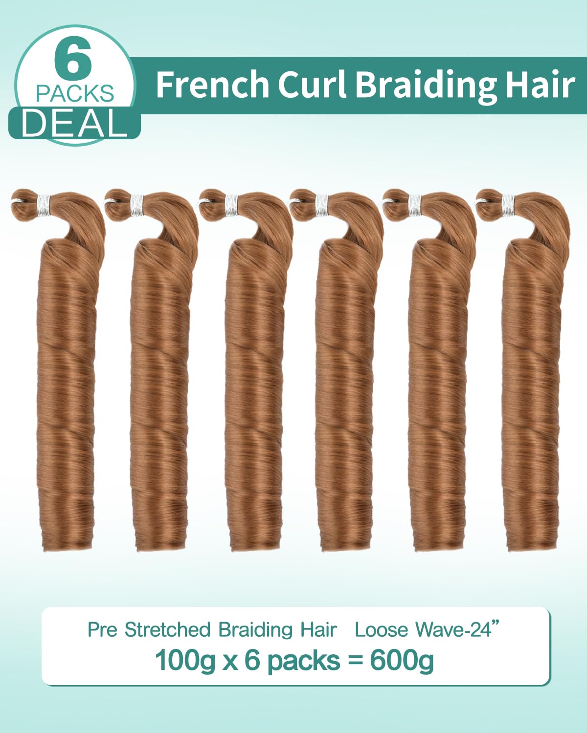 Luoyudu French Curl Braiding Hair 24 Inch styled on a model
