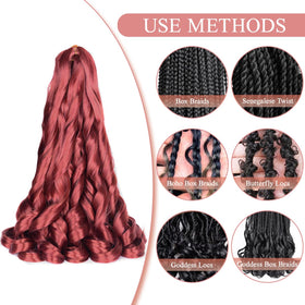 Luoyudu French Curl Braiding Hair 24inch displayed with accessories