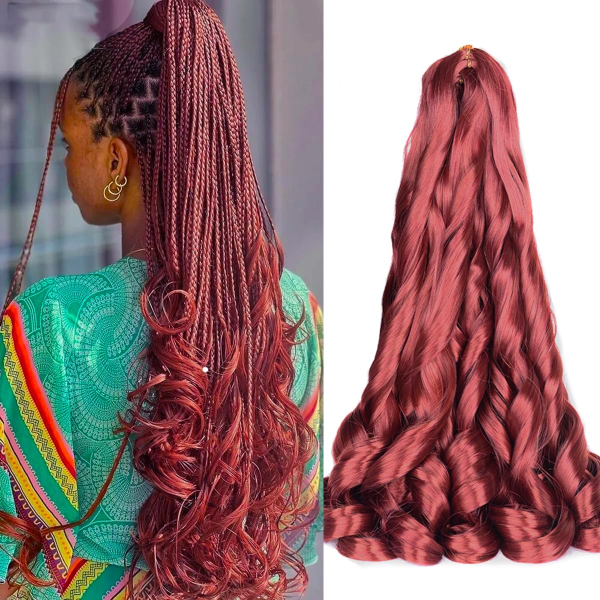 Luoyudu French Curl Braiding Hair 24inch front view