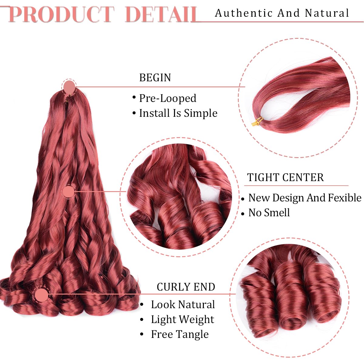 Luoyudu French Curl Braiding Hair 24inch with spray bottle