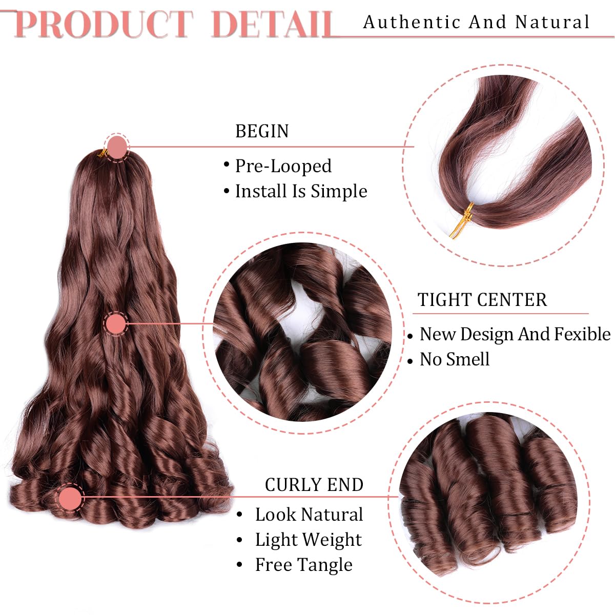 Luoyudu French Curl Braiding Hair 33# 16 Inch styled in box braids