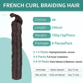 Luoyudu French Curl Braiding Hair 4# close-up of texture
