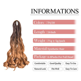 Luoyudu French Curl Braiding Hair 8 pack packaging