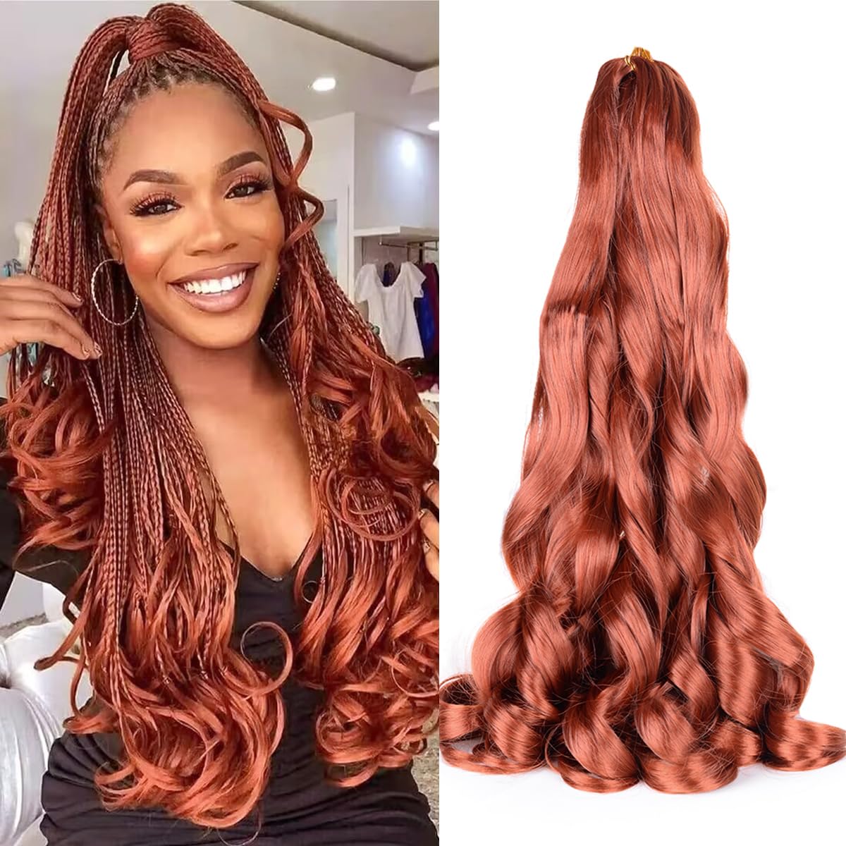 Luoyudu French Curl Braiding Hair 8 Packs front view