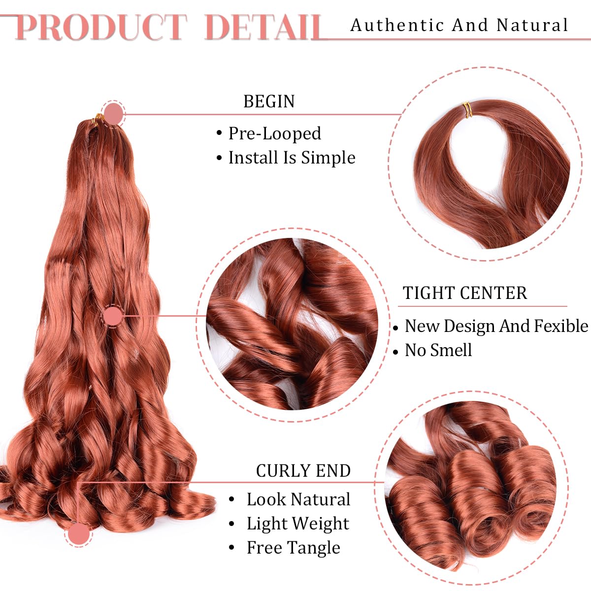 Luoyudu French Curl Braiding Hair close-up showing texture