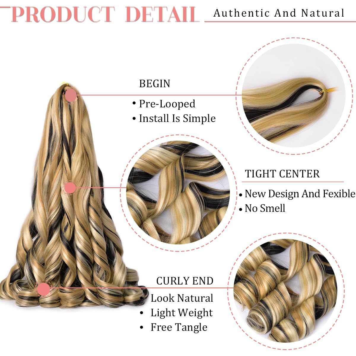 Luoyudu French Curl Braiding Hair displayed with spray bottle