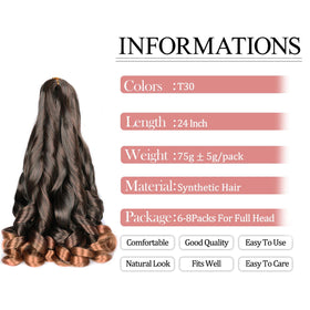 Luoyudu French Curl Braiding Hair Extensions T30 packaging