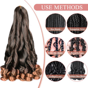 Luoyudu French Curl Braiding Hair Extensions T30 texture detail