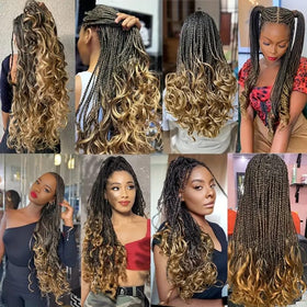 Luoyudu French Curl Braiding Hair in a braid