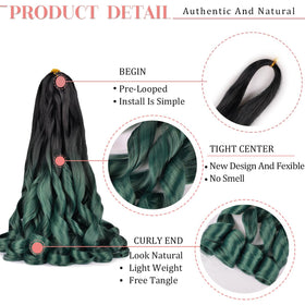 Luoyudu French Curl Braiding Hair OT1B/Green packaging