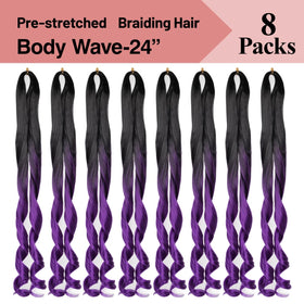 Luoyudu French Curl Braids 24 Inch OT1B/Purple in a loose wave style