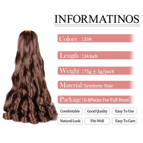 Luoyudu French Curls Braiding Hair 33# close-up of texture