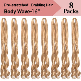 Luoyudu French Curly Braiding Hair 16 Inch 24# styled into Box Braids