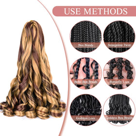 Luoyudu French Curly Braiding Hair 16 Inch close-up of curls