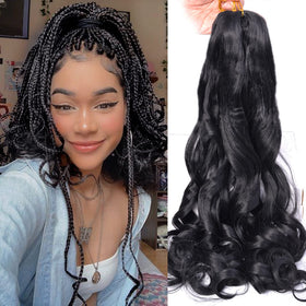Luoyudu French Curly Braiding Hair 16 inch front view