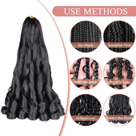 Luoyudu French Curly Braiding Hair 16 inch loose waves