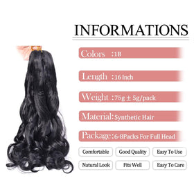 Luoyudu French Curly Braiding Hair 16 inch side view