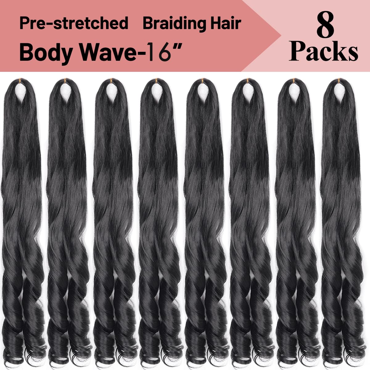 Luoyudu French Curly Braiding Hair 16 inch styled in box braids