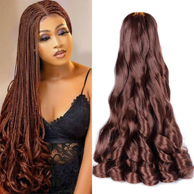Luoyudu French Curly Braiding Hair 18-inch front view