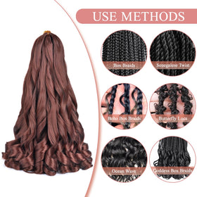 Luoyudu French Curly Braiding Hair 18-inch in different hairstyles