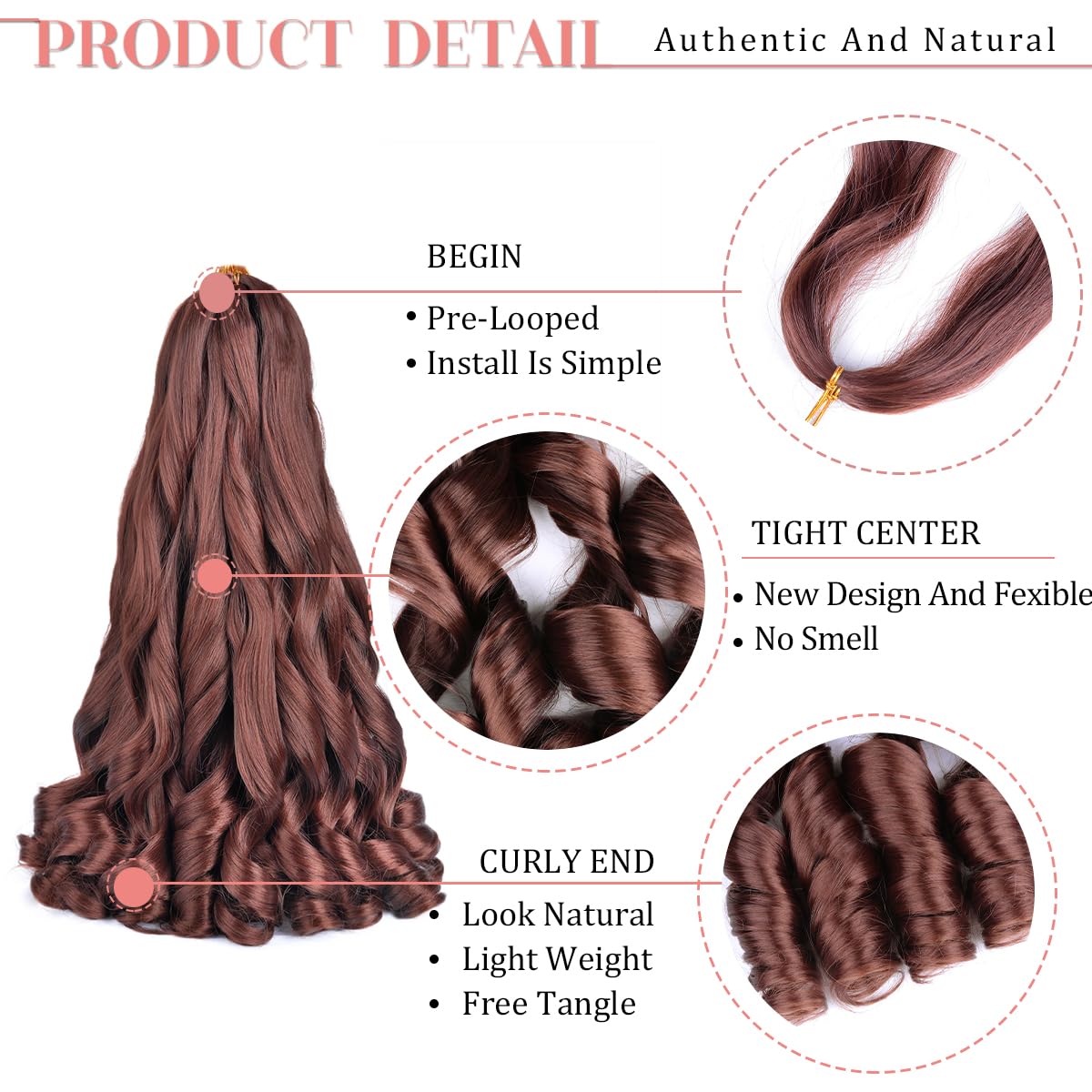 Luoyudu French Curly Braiding Hair 18-inch packaging