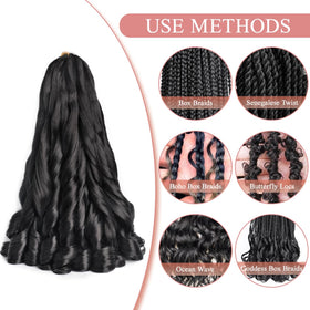 Luoyudu French Curly Braiding Hair 1B 18 Inch with spray bottle