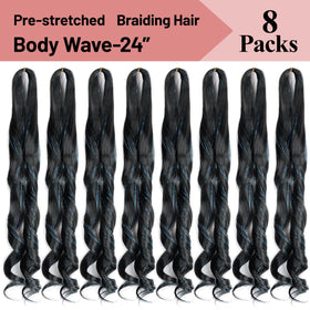 Luoyudu French Curly Braiding Hair 24-inch 1B/Blue styled in braids