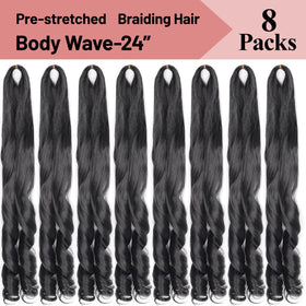 Luoyudu French Curly Braiding Hair 24 Inch close-up of texture