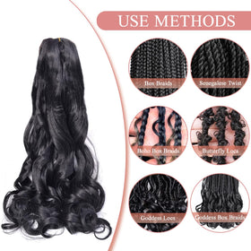 Luoyudu French Curly Braiding Hair 24 Inch loose wave style