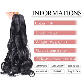 Luoyudu French Curly Braiding Hair 24 Inch side view