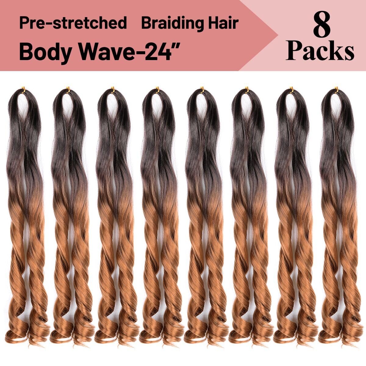 Luoyudu French Curly Braiding Hair 24 Inch T4/30 packaging