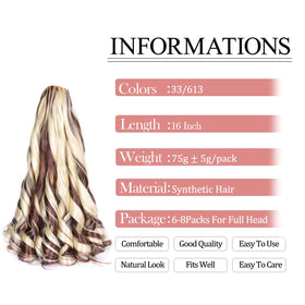 Luoyudu French Curly Braiding Hair 8 packs display