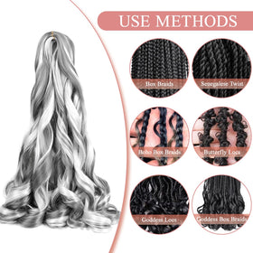 Luoyudu French Curly Braiding Hair displayed with spray bottle