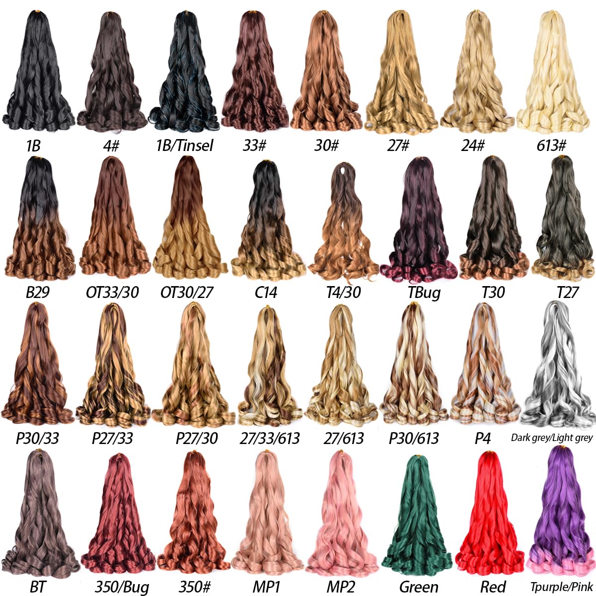 Luoyudu French Curly Braiding Hair Extensions 24 inch different styles