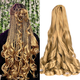 Luoyudu French Curly Braiding Hair Extensions 24 inch front view