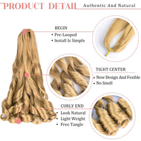 Luoyudu French Curly Braiding Hair Extensions 24 inch loose wavy style